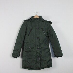 North Aware Smart Parka 1.0 Down Coat Womens S Dark Green Fur Hood New 2000